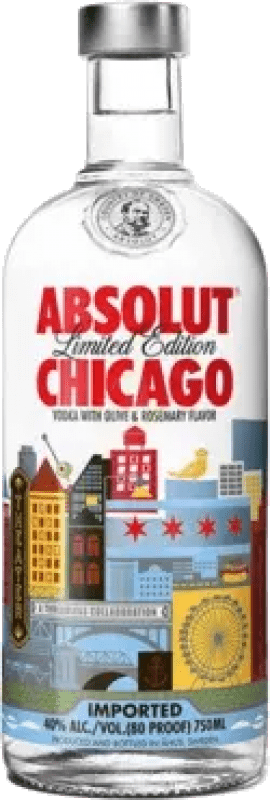 111,95 € Spedizione Gratuita | Vodka Absolut Chicago Svezia 70 cl