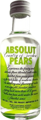 12,95 € Spedizione Gratuita | Vodka Absolut Svezia Bottiglietta Mignon 5 cl Pear — Pera