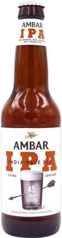 3,95 € Kostenloser Versand | Bier Ambar IPA — India Pale Ale Spanien Drittelliterflasche 33 cl