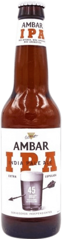 3,95 € Бесплатная доставка | Пиво Ambar IPA Испания треть литровая бутылка 33 cl