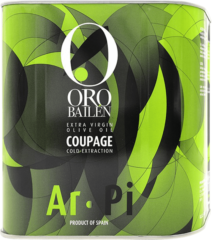44,95 € Spedizione Gratuita | Olio d'Oliva Oro Bailén Edizione Oro, EVO Extra Vergine Spagna Picual, Arbequina Lattina Speciale 2,5 L
