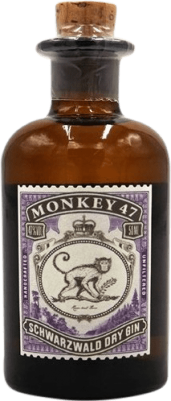 4,95 € Envio grátis | Gin Black Forest Monkey 47 Alemanha Garrafa Miniatura 5 cl