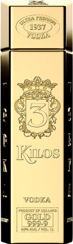 56,95 € Envoi gratuit | Vodka 3 Kilos Gold 999.9 Ultra Premium Pays-Bas 1 L