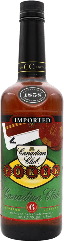 59,95 € Envio grátis | Whisky Blended Canadian Club Póker Edición Limitada Espécime de Colecionador Canadá 6 Anos Garrafa 70 cl