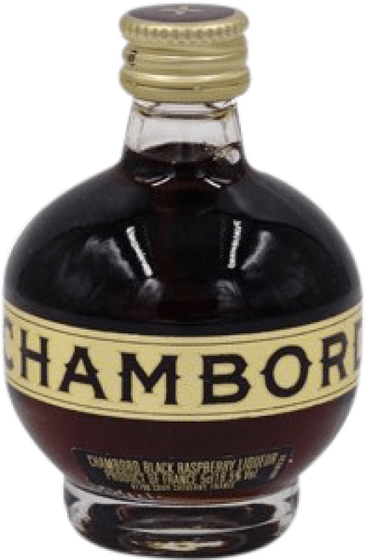 16,95 € Envio grátis | Licores Chambord Black Raspberry França Garrafa Miniatura 5 cl