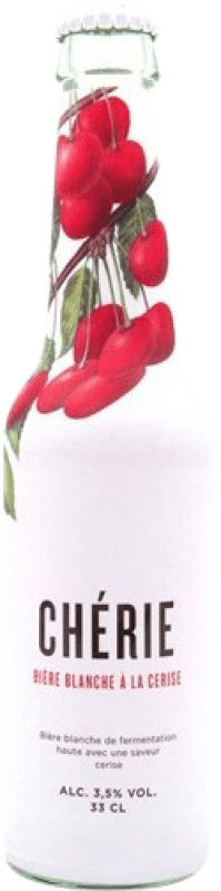 3,95 € Spedizione Gratuita | Birra Chèrie Belgio Bottiglietta Terzo 33 cl Cereza — Ciliegia