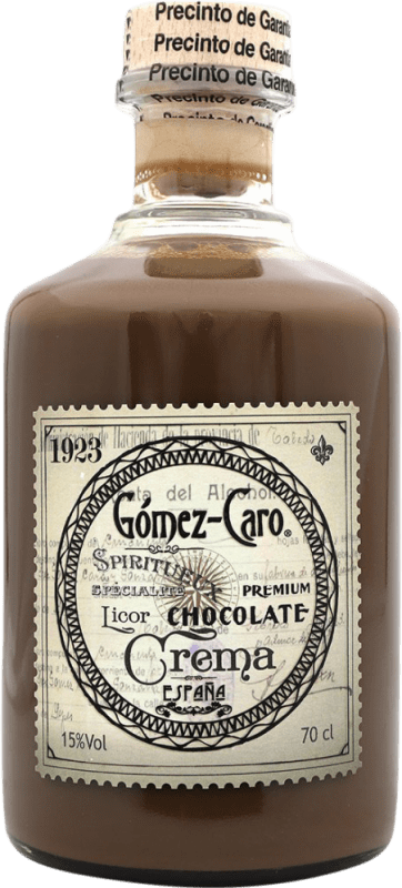 8,95 € Envío gratis | Crema de Licor Gómez Caro Chocolate España Botella 70 cl