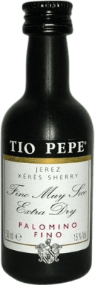 2,95 € 免费送货 | 加强葡萄酒 González Byass Tío Pepe D.O. Jerez-Xérès-Sherry 西班牙 Palomino Fino 小瓶装 5 cl
