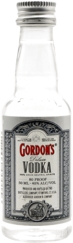 1,95 € Spedizione Gratuita | Vodka Gordon's Regno Unito Bottiglia Miniatura 5 cl