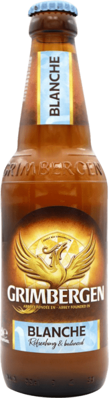 3,95 € Бесплатная доставка | Пиво Grimbergen Blanche — Белое пиво Бельгия Бутылка на треть 33 cl