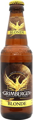 3,95 € Envío gratis | Cerveza Grimbergen Blonde Bélgica Botellín Tercio 33 cl