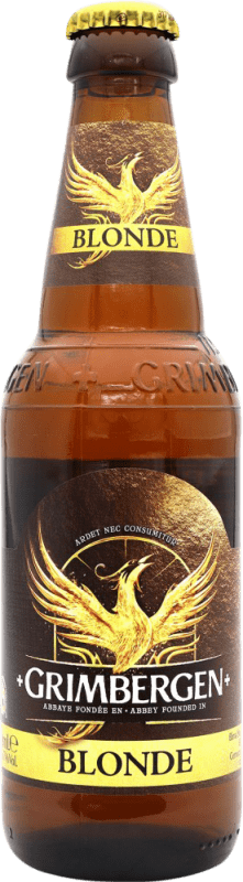 3,95 € Spedizione Gratuita | Birra Grimbergen Blonde Belgio Bottiglia Terzo 33 cl