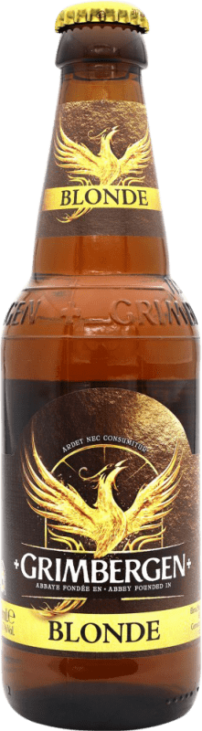 3,95 € Бесплатная доставка | Пиво Grimbergen Blonde — Светлое Бельгия Бутылка на треть 33 cl