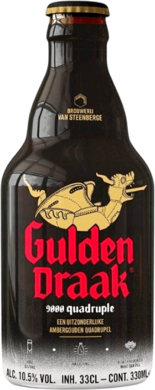 5,95 € Free Shipping | Beer Gulden Draak 9000 Amber, Golden Ale, Quadruple Malt Belgium Third-Liter Bottle 33 cl