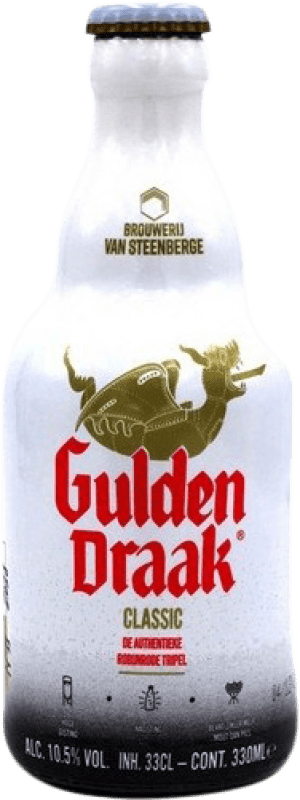 5,95 € Envío gratis | Cerveza Gulden Draak Classic — Clásico Bélgica Botellín Tercio 33 cl