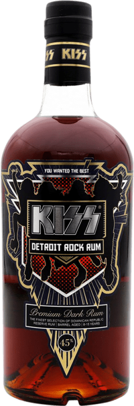 86,95 € Envío gratis | Ron Kiss Detroit Rock República Dominicana Botella 70 cl