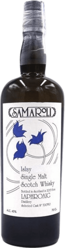 1 641,95 € Envío gratis | Whisky Single Malt Mongiardino Samaroli From Laphroaig Reino Unido Botella 70 cl Ejemplar Coleccionista No Apto para Consumo