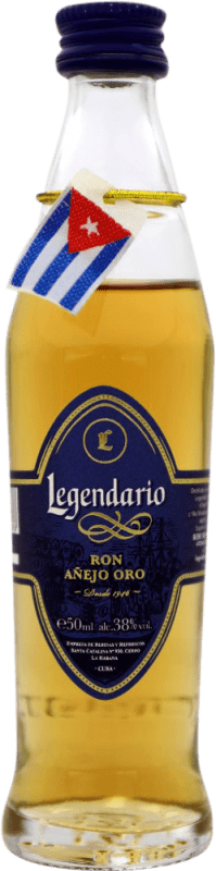 3,95 € Free Shipping | Rum Legendario Oro — Gold Edition Añejo — Aged Cuba Miniature Bottle 5 cl
