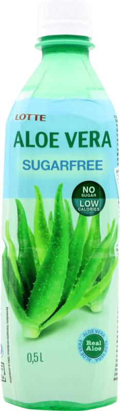 1,95 € Envío gratis | Refrescos Lotte Sin Azúcar República de Corea Botella Medium 50 cl Aloe Vera