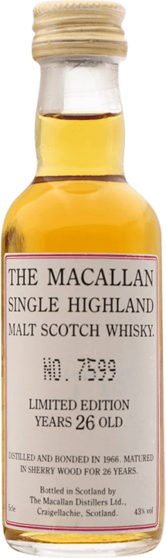 512,95 € Kostenloser Versand | Single Malt Whisky Macallan Großbritannien 26 Jahre Miniaturflasche 5 cl Sammlerstück Nicht zum Verzehr Geeignet