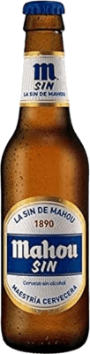 5,95 € Envio grátis | Caixa de 6 unidades Cerveja Mahou Espanha Garrafinha 25 cl Sem Álcool