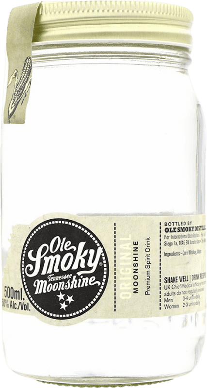 31,95 € Envío gratis | Whisky Blended Ole Smoky Moonshine Original Corn Estados Unidos Botella Medium 50 cl