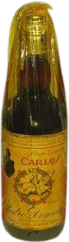 824,95 € 免费送货 | 白兰地 Pedro Domecq Fundador Carlos I Caja Morada 收藏家标本 西班牙 瓶子 70 cl