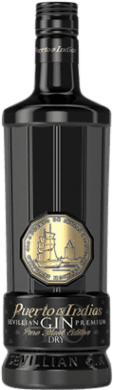 24,95 € 免费送货 | 金酒 Gin Puerto de Indias Black — 黑色版, 限量版, Pure — 纯净 西班牙 1 L