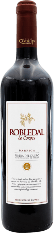 6,95 € 免费送货 | 红酒 Robledal de Corpes Barrica D.O. Ribera del Duero 西班牙 瓶子 75 cl