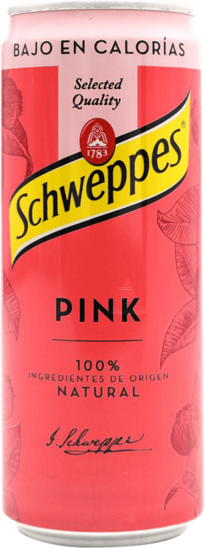 2,95 € Spedizione Gratuita | Bibite Schweppes Pink — Rosato Spagna Lattina 33 cl Tonic Water — Tonica