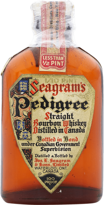 514,95 € Envío gratis | Whisky Bourbon Seagram's Pedigree Canadá 8 Años Botellín Miniatura 5 cl Ejemplar Coleccionista No Apto para Consumo