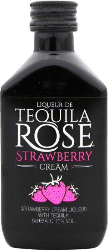 3,95 € Envío gratis | Crema de Licor Tequila Rose Strawberry México Botellín Miniatura 5 cl