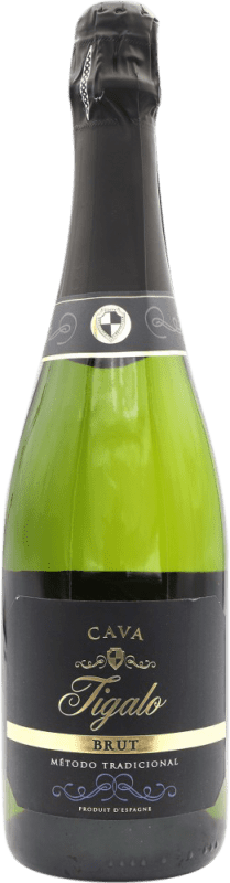 11,95 € Envío gratis | Espumoso blanco Tigalo Brut D.O. Cava España Botella 75 cl