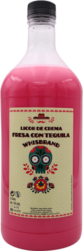 32,95 € Kostenloser Versand | Cremelikör Whisbrand Fresa con Tequila Mexiko Spezielle Flasche 3 L