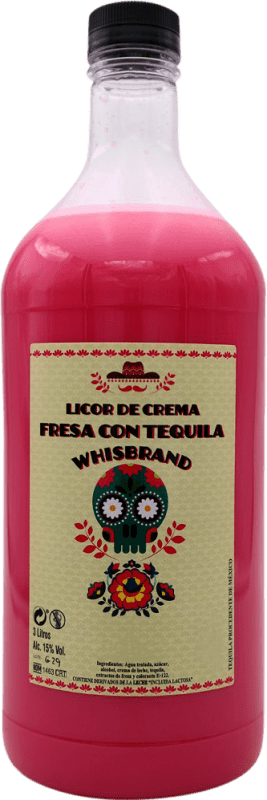 32,95 € Envío gratis | Crema de Licor Whisbrand Fresa con Tequila México Botella Especial 3 L