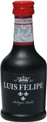 13,95 € Envio grátis | Brandy Conhaque Rubio Luis Felipe Andaluzia Espanha Garrafa Miniatura 4 cl