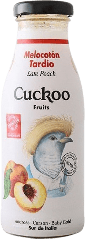 3,95 € Free Shipping | Soft Drinks Cuckoo Spain Small Bottle 25 cl Melocotón — Peach Alcohol-Free