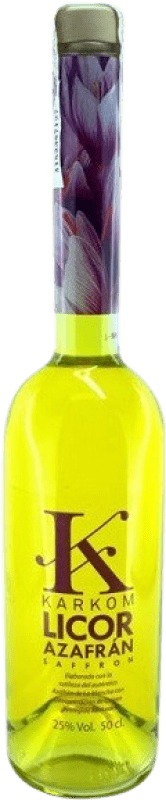 11,95 € Spedizione Gratuita | Genever Gin Karkom Castilla-La Mancha Spagna Bottiglia Medium 50 cl Azafrán — Zafferano
