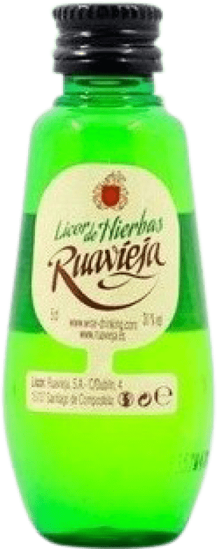 2,95 € Free Shipping | Herbal liqueur Ruavieja Galicia Spain Miniature Bottle 5 cl