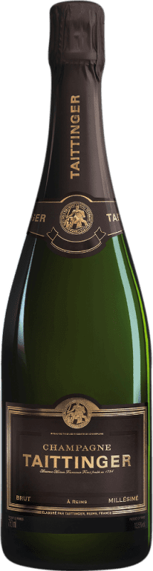 104,95 € Бесплатная доставка | Белое игристое Taittinger Vintage Millésimé A.O.C. Champagne Reims Франция Pinot Black, Chardonnay бутылка 75 cl