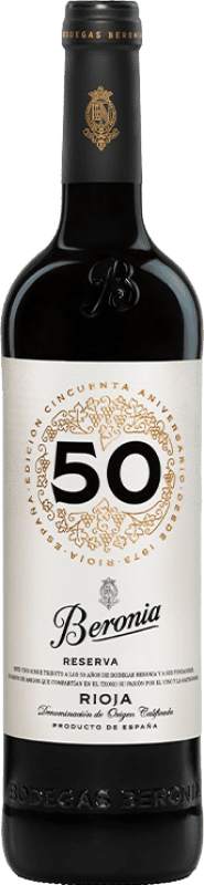 23,95 € Free Shipping | Red Wine Beronia 50 Aniversario Reserve — Aged D.O.Ca. Rioja The Rioja Spain Tempranillo, Graciano Bottle 75 cl