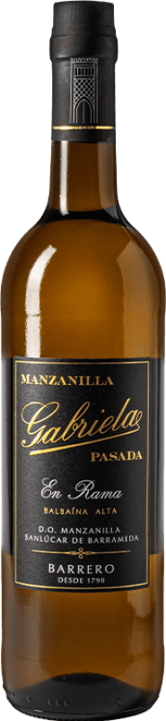 25,95 € Free Shipping | Fortified wine Barrero Gabriela Manzanilla Pasada en Rama D.O. Manzanilla-Sanlúcar de Barrameda Andalusia Spain Listán White Bottle 75 cl