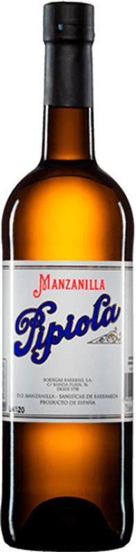 9,95 € 送料無料 | 強化ワイン Barrero Pipiola Manzanilla D.O. Manzanilla-Sanlúcar de Barrameda アンダルシア スペイン Listán White ボトル 75 cl