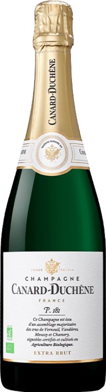 47,95 € 送料無料 | 白スパークリングワイン Canard Duchêne Cuvée P.181 エキストラブラット A.O.C. Champagne シャンパン フランス Pinot Black, Chardonnay, Pinot Meunier ボトル 75 cl