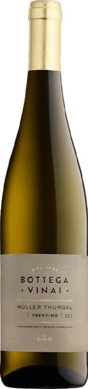11,95 € Envío gratis | Vino Blanco Cavit Bottega Vinai D.O.C. Trentino Trentino Italia Müller-Thurgau 75 cl