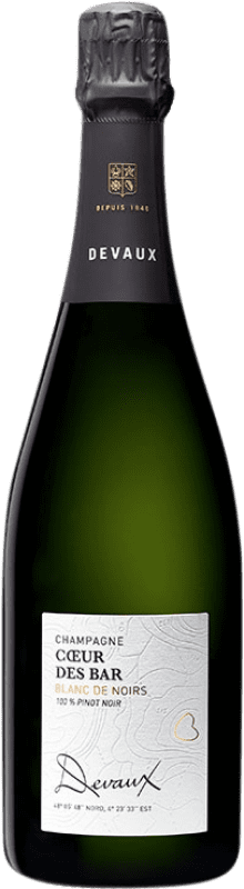 54,95 € Бесплатная доставка | Белое игристое Devaux Cœur des Bar Blanc de Noirs A.O.C. Champagne шампанское Франция Pinot Black бутылка 75 cl