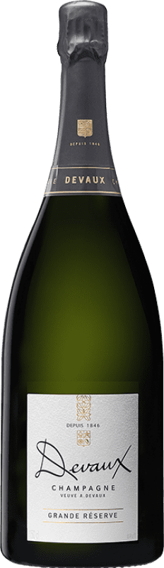 101,95 € 免费送货 | 白起泡酒 Devaux 大储备 A.O.C. Champagne 香槟酒 法国 Pinot Black, Chardonnay 瓶子 Magnum 1,5 L