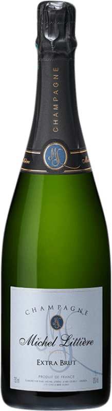 34,95 € Kostenloser Versand | Weißer Sekt Michel Littiere Extra Brut A.O.C. Champagne Champagner Frankreich Spätburgunder, Chardonnay, Pinot Meunier Flasche 75 cl