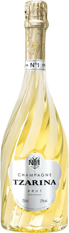 122,95 € Бесплатная доставка | Белое игристое вино Tsarine Tzarina Brut — брют A.O.C. Champagne шампанское Франция Pinot Noir — Пино Нуар, Chardonnay — Шардоне, Pinot Meunier — Пино Менье Бутылка 75 cl