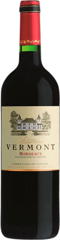 10,95 € Envío gratis | Vino Tinto Château Vermont A.O.C. Bordeaux Burdeos Francia Merlot, Petit Verdot Botella 75 cl
